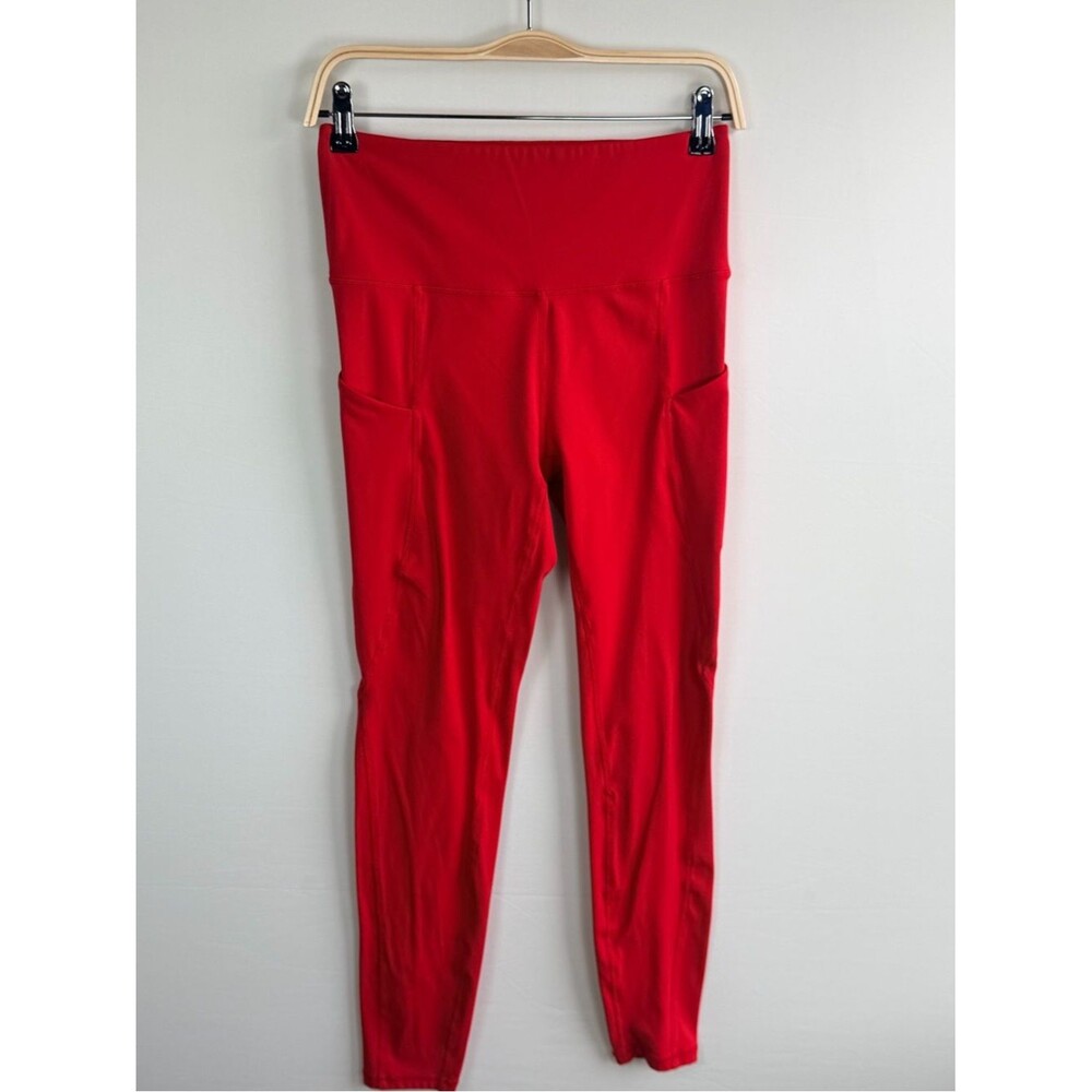 ODODOS Red High Rise Pocket Leggings Medium